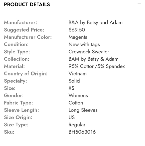 Betsey & Adam sweater size XS - Picture 2 of 2